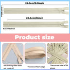 YAKA 20pcs Beige Nylon Invisible Zippers Tailor Sewing Tools Garment - Image 2