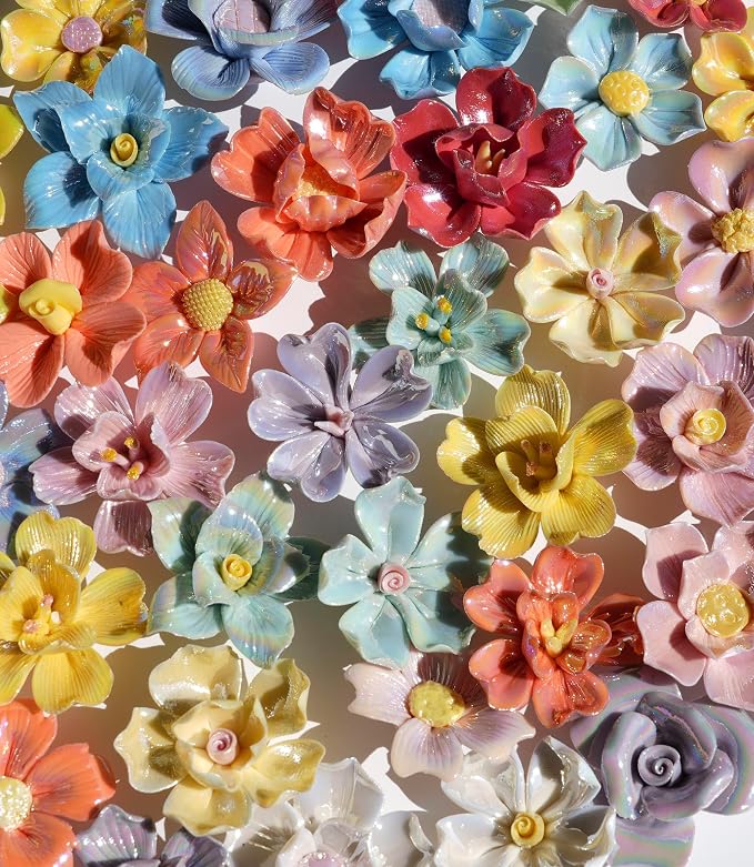 Lanyani 10 Pieces Iridescent Ceramic Blossom - Image 5