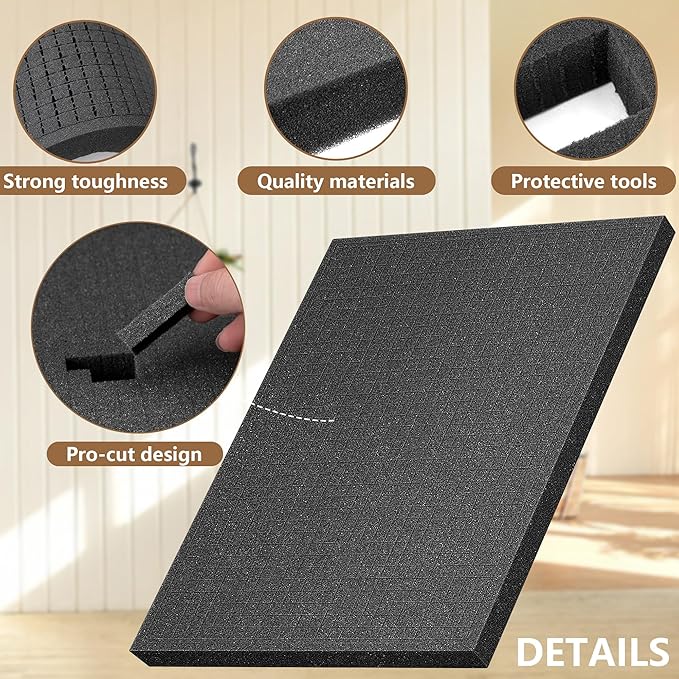 Sfcddtlg 4 Pcs Pick Apart Foam Inserts- 16 x 12 x 1 Inch Pick and Pluck Foam - Image 3