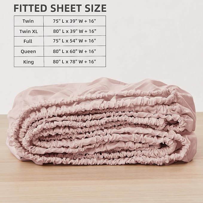 HBHLFZ King Fitted Sheet Only 2 Pack, Soft Breathable Bottom Sheet - Image 2
