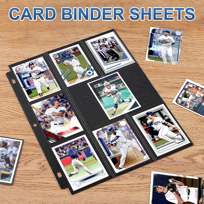 50 Pack 9 Pocket Page Protector, 900 Pockets Black Trading Card Sleeves Pages - Image 7