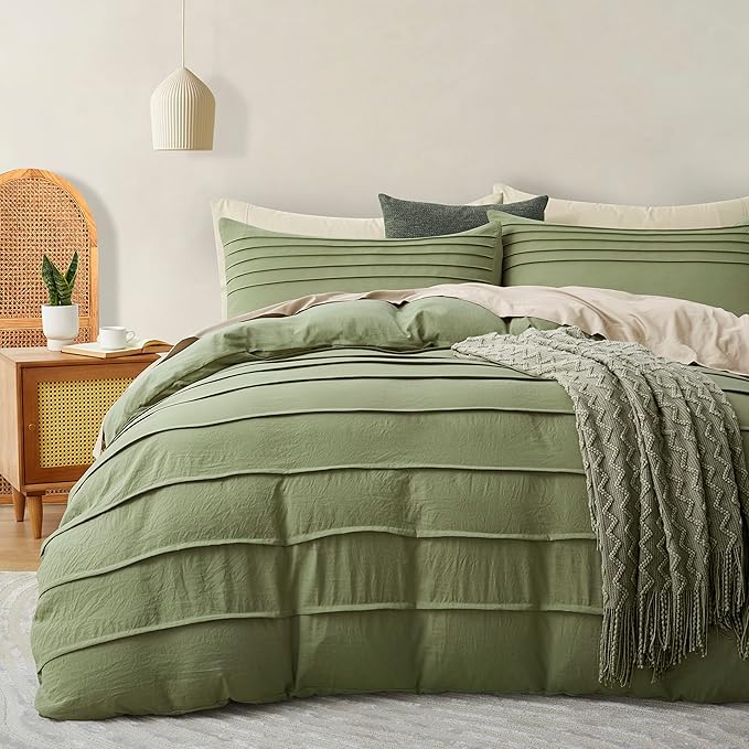 Oli Anderson Sage Green Duvet Cover Queen Size by OliAnderson