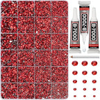 33000Pcs Red Rhinestones for Bedazzling, 6mm Siam Flatback Gems Bedazzler Kit by Worthofbest