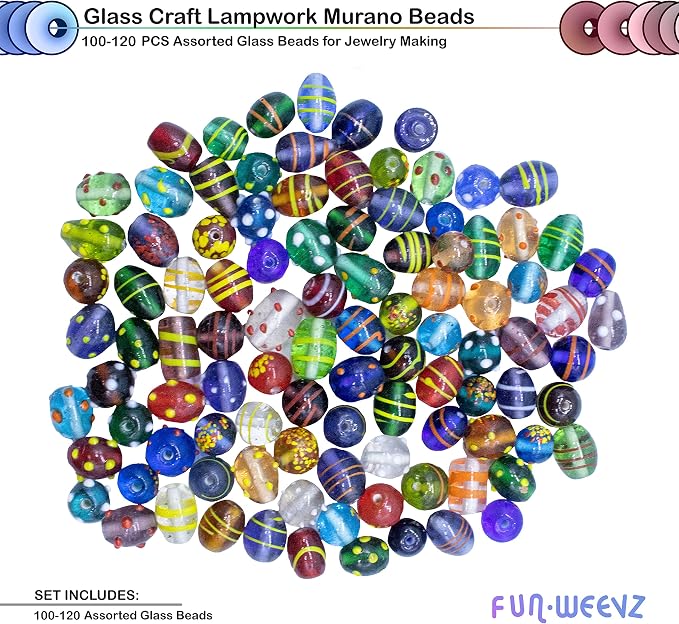 Assorted Glass Beads for Jewelry Making Adults, Bulk Glass Beads for Crafts - Image 4