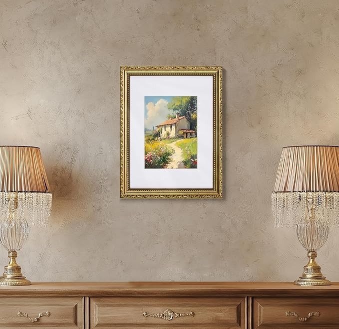 eletecpro 9x12 Vintage Picture Frame, Glass Cover, Horizontal or Vertical - Image 6