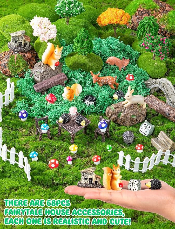 68PCS Mini Fairy Village Garden Accessories/Miniature Fairy House Garden - Image 5