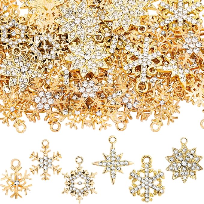 Landical 50 Pcs Winter Snowflake Charms by Landical