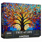1000 Pieces Stained Glass Jigsaw Puzzle, Beautiful Tree of Life Art Puzzles by Unknown