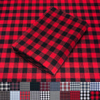 Pico Textiles 5 Yards Bolt Black and Red Buffalo Plaid Checkered Flannel Fabric by PicoTextiles