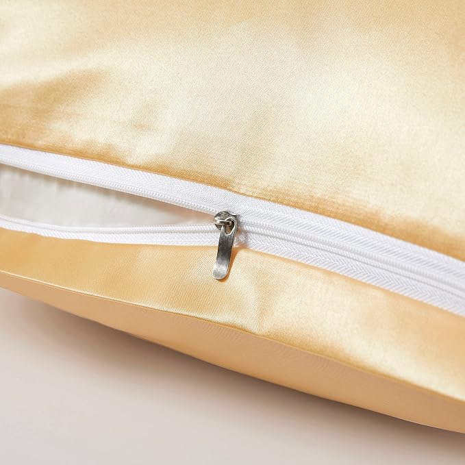 Satin Pillowcases with Zipper （20x26）, Standard Size Pillowcases Set of 2 - Image 3