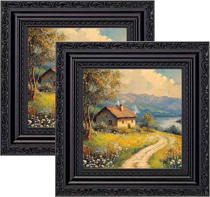 eletecpro 4x4 Vintage Picture Frame, Glass Cover, Tabletop Decor by eletecpro