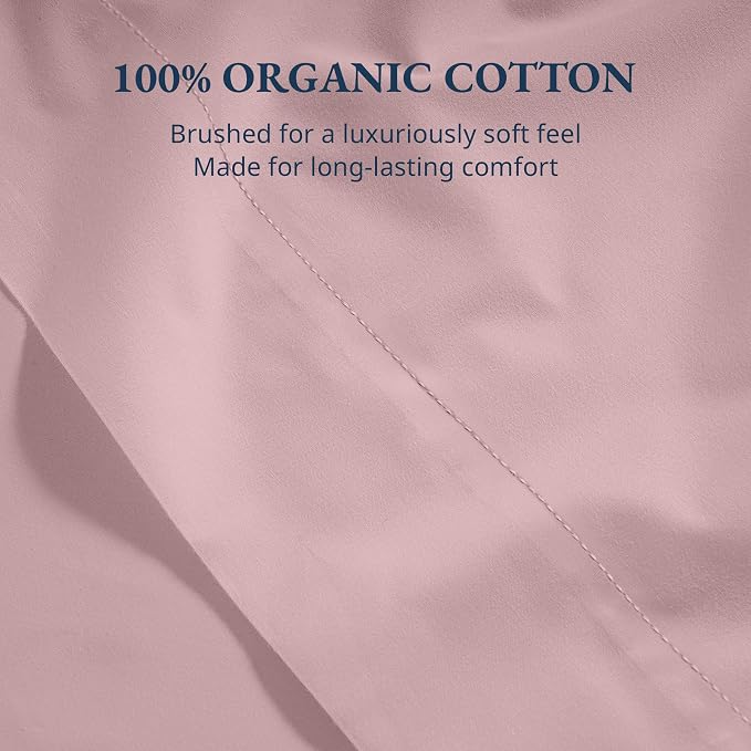 Lane Linen 100% Organic Cotton Twin Size Flat Sheet Only - Image 5