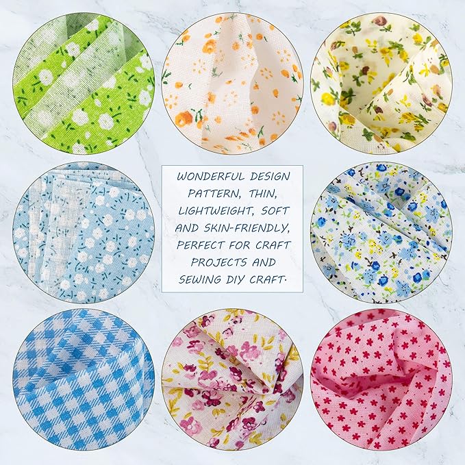 AUEAR, 35 Pack Cotton Print Fabric Bundle Squares 9.8"x9.8" Quilting Sewing - Image 4