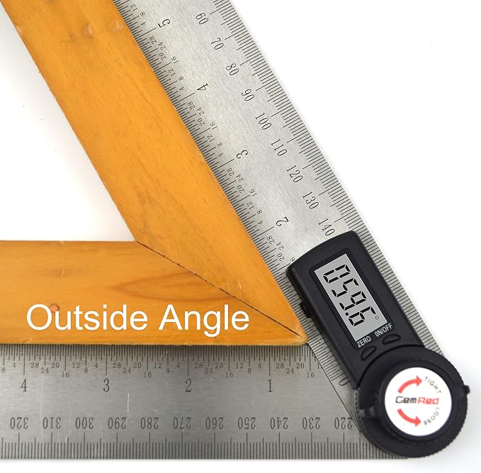 GemRed 82305 Digital Angle Finder Protractor Stainless Steel | Black Buttons - Image 2
