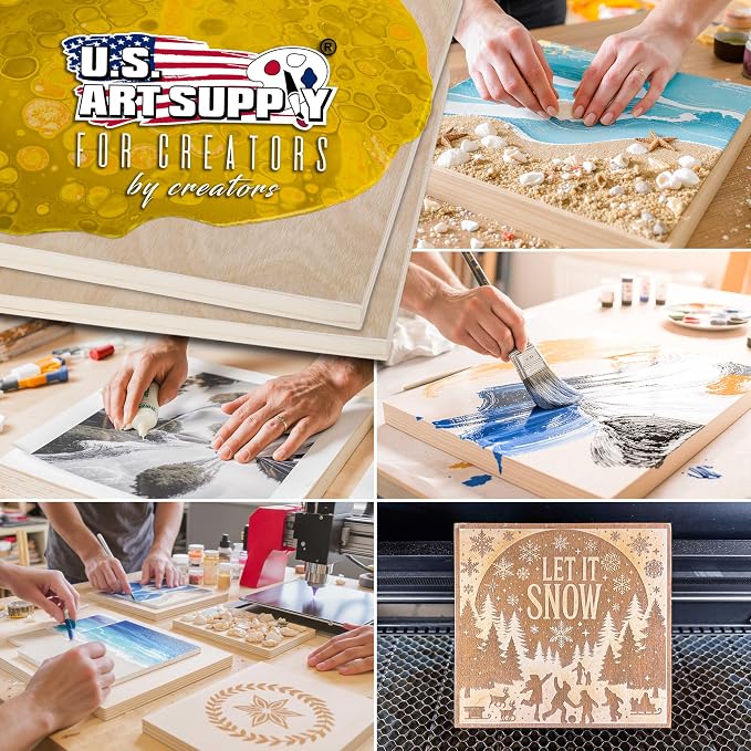 U.S. Art Supply 16" x 20" Unfinished Cradled Wood Panels - Image 7