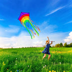 Colorful Diamond Kite, Fiberglass Frame - Image 2