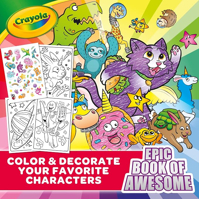 Crayola Epic Book of Awesome Coloring Book, Animal Coloring Pages, Glitter - Image 5