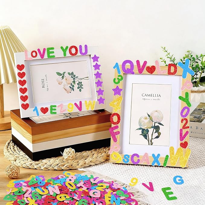 Foam Letter Stickers, 7 Sheets 3D Glitter Alphabet and Number Stickers - Image 7