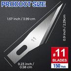 DIYSELF 150 PCS Exacto Knife Blades 11, Sharp Hobby Knife Blades, High Carbon - Image 2