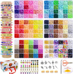 Ilootm Friendship Bracelet Making Kit, 96 Colors Polymer Clay Beads & 24 Colors by Ilootm