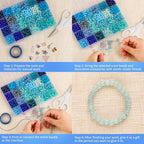XSEINO About 1200PCS 6mm Glass Beads Bracelet Making Kit, 24 Assorted Dreamy - Image 4