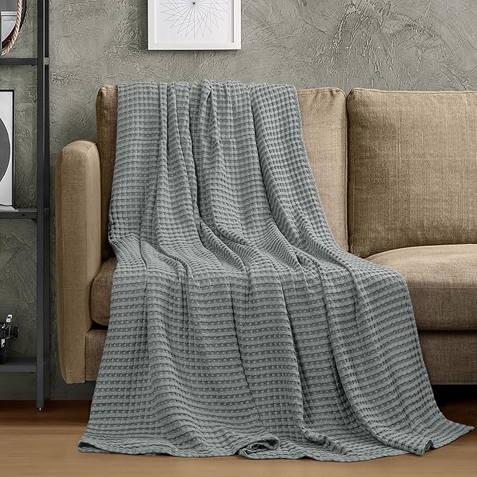 Utopia Bedding 100% Cotton Waffle Weave Blanket King Size - Image 4