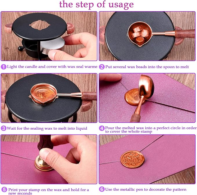 Wax Seal Stamp Kit, YIPLED 24 Colors 748 Pcs Sealing Wax Beads - Image 4