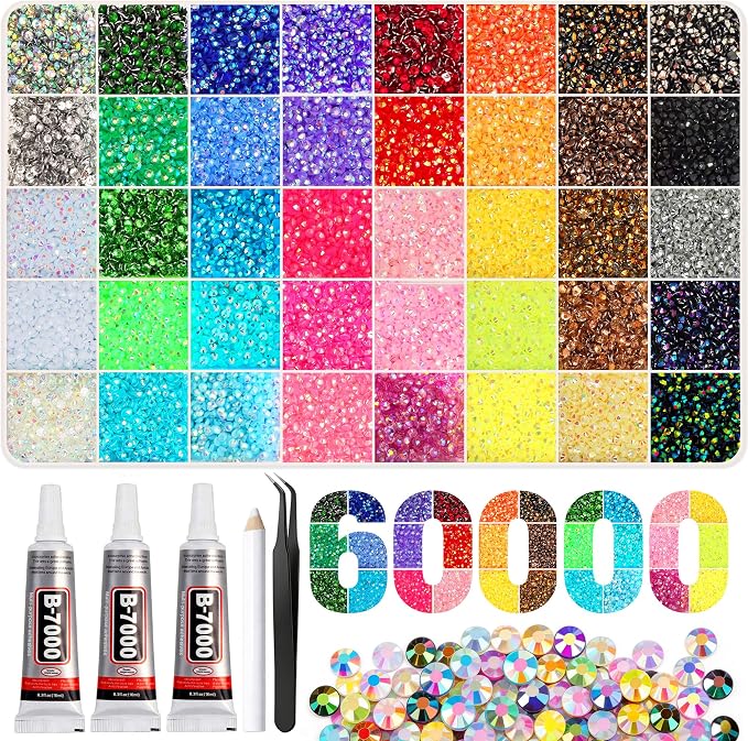 Artdone 60000Pcs Resin Rhinestones 3mm Jelly AB 40Colors by Artdone