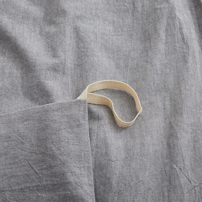 LOVQUE Light Grey Cotton Duvet Cover Twin Size, Linen Like Natural Bedding Set - Image 5