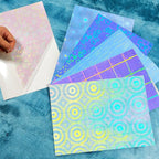 Clabby 36 Sheets Holographic Sticker Paper A4 Vinyl Holographic Laminate Sheets - Image 7