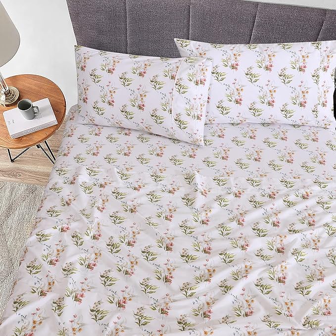 RUVANTI 100% Cotton Sheets – Full Size Percale Bedding, Cooling & Breathable - Image 2