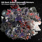 180PCS Night Falls PET Stickers, Dark Gothic Collage; Vampire Queen & Moon Elf - Image 2