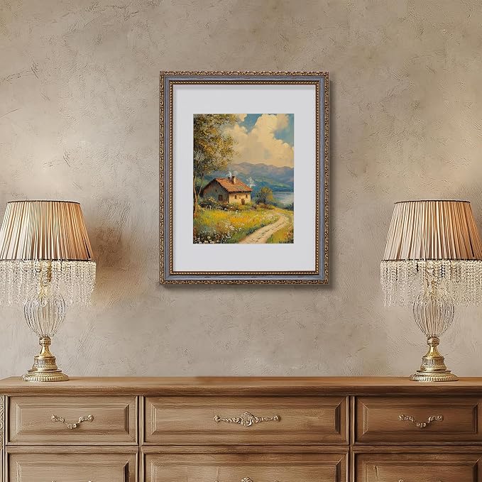 eletecpro 11x14 Vintage Picture Frame, Glass Cover, Horizontal or Vertical - Image 6