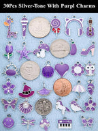 Silver-Tone Enamel Charms Set for DIY Jewelry Making - Image 2