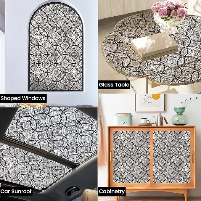DKTIE Boho Stained Glass Look Window Privacy Film - Image 6