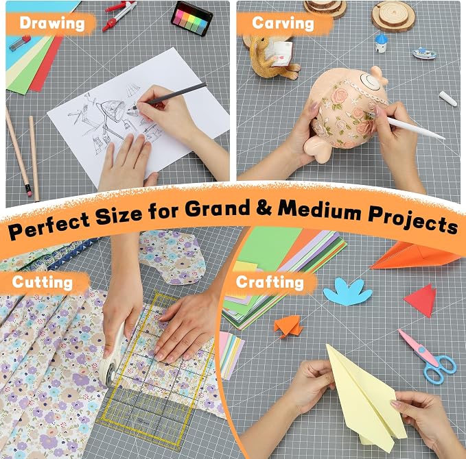 Premium 24" x 36" Large Self Healing Sewing Mat, 5-Ply Rotary Cutting Mat - Image 7