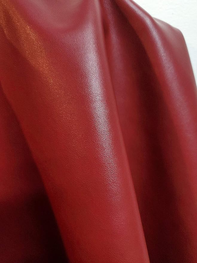 NAT Leathers | Burgundy Soft Faux Vegan Leather PU | 1 Yard Cut by the Yard | by NATLeathers