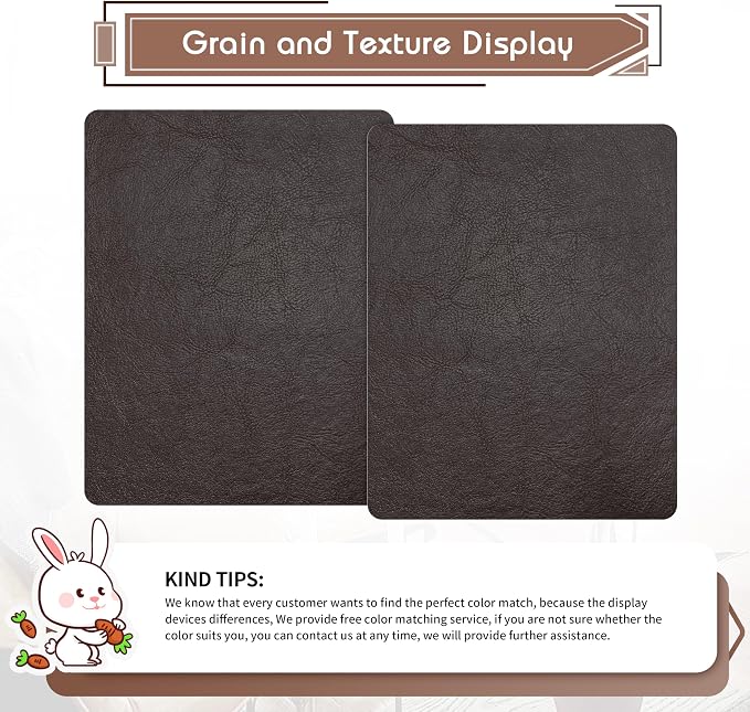 KING MOUNTAIN Leather Repair Patch, 2 Packs 9 x 11 Inches self Adhesive Leather - Image 2