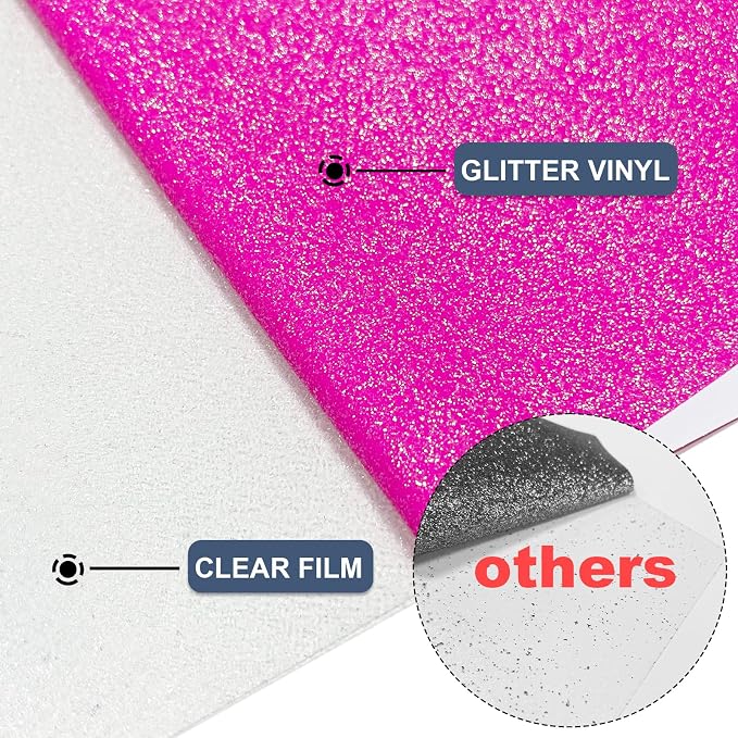 Neon Pink Glitter Heat Transfer Vinyl 12" x 5 ft HTV - Image 4