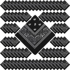 100 Pack Bandanas Unisex Paisley Bandanas Bulk Multi Purpose Cowboy Head Wrap by Handepo