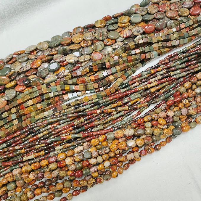 25Pcs 16mm Smooth Coin Natural Red Creek Jasper Beads - Image 7