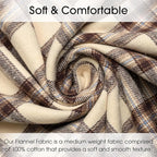 Pico Textiles 4 Yards Bolt Tan and Brown Tartan Plaid Flannel Fabric - Image 2