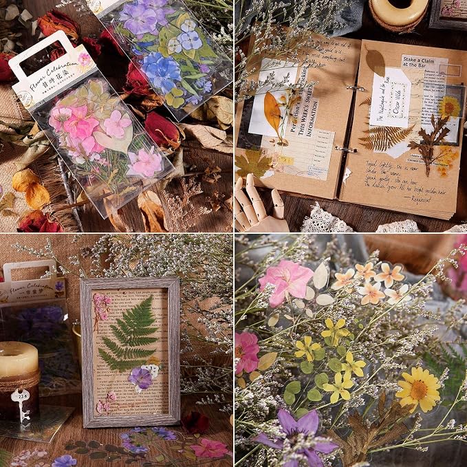 160pcs Pre-Cut Scrapbooks Natural Stickers, Floral and Plant Sticker - Image 8