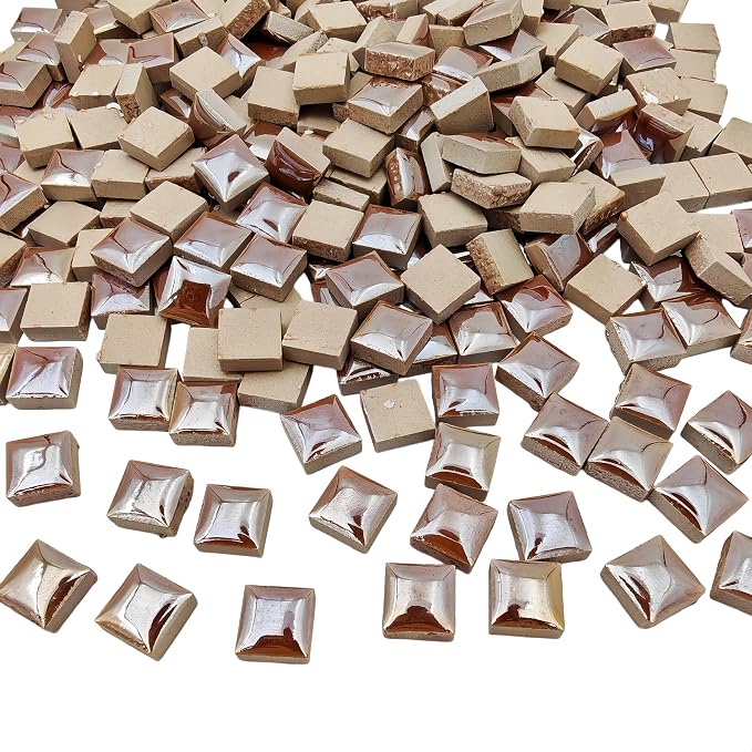 1.1lb Ceramic Mosaic Tiles, Mixed Colour Ceramic Mosaic Pieces by Unknown