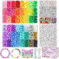 Gionlion 4200Pcs Pony Beads for Bracelet Making Kit, 48 Colors Kandi Beads by Gionlion