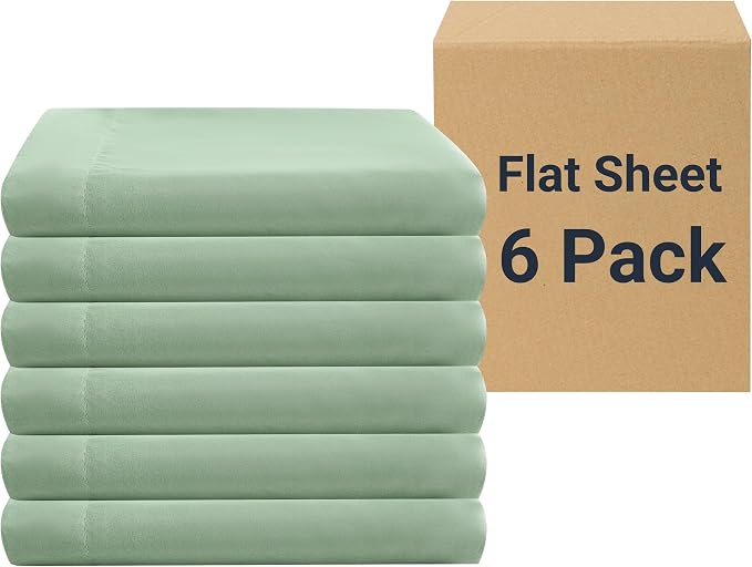 ZPECC Bulk Flat Sheets Only King Size 6 Pack, Easy Sort Top Bed Sheet by by ZPECC-ABrandThatHasBeenFocusedOnBabyProductsFor18Years