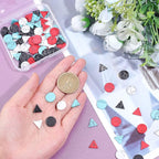arricraft 96 Pcs Cracked Stone Cabochon, 12mm/10mm Flat Round & Traingle - Image 3