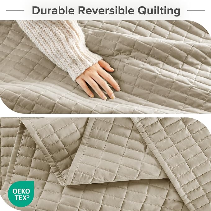 Comfort Spaces Twin Quilt Set Modern Reversible Plaid Coverlet Twin Bedding Set - Image 5
