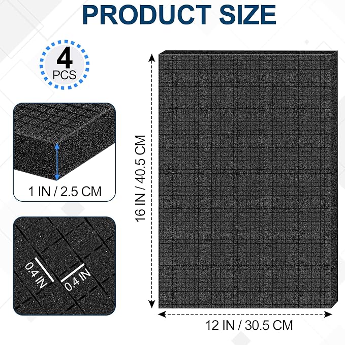 4 Pcs Pick and Pluck Foam Sheets 16" L x 12" W x 1" T Polyurethane Pick Apart - Image 2