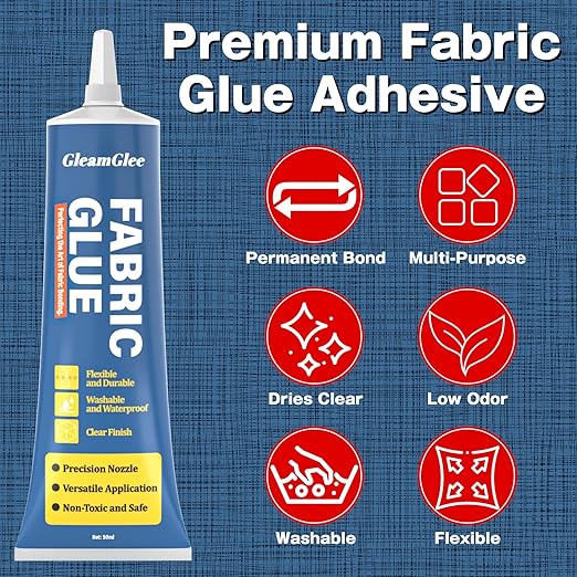 Fabric Glue, Permanent Extra Strong Clear Washable Fabric Adhesive - Image 2